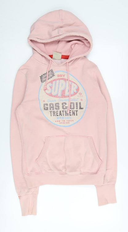 Superdry Women's Pink Pullover Hoodie, Size S, Vintage Style
