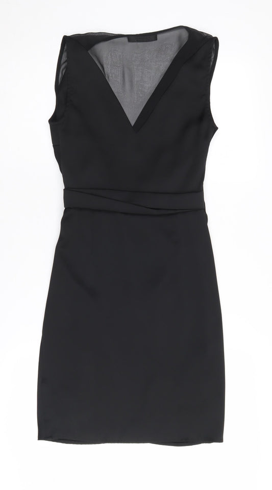 AllSaints Women's Black Wrap Dress, Size 6