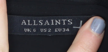 AllSaints Women's Black Wrap Dress, Size 6