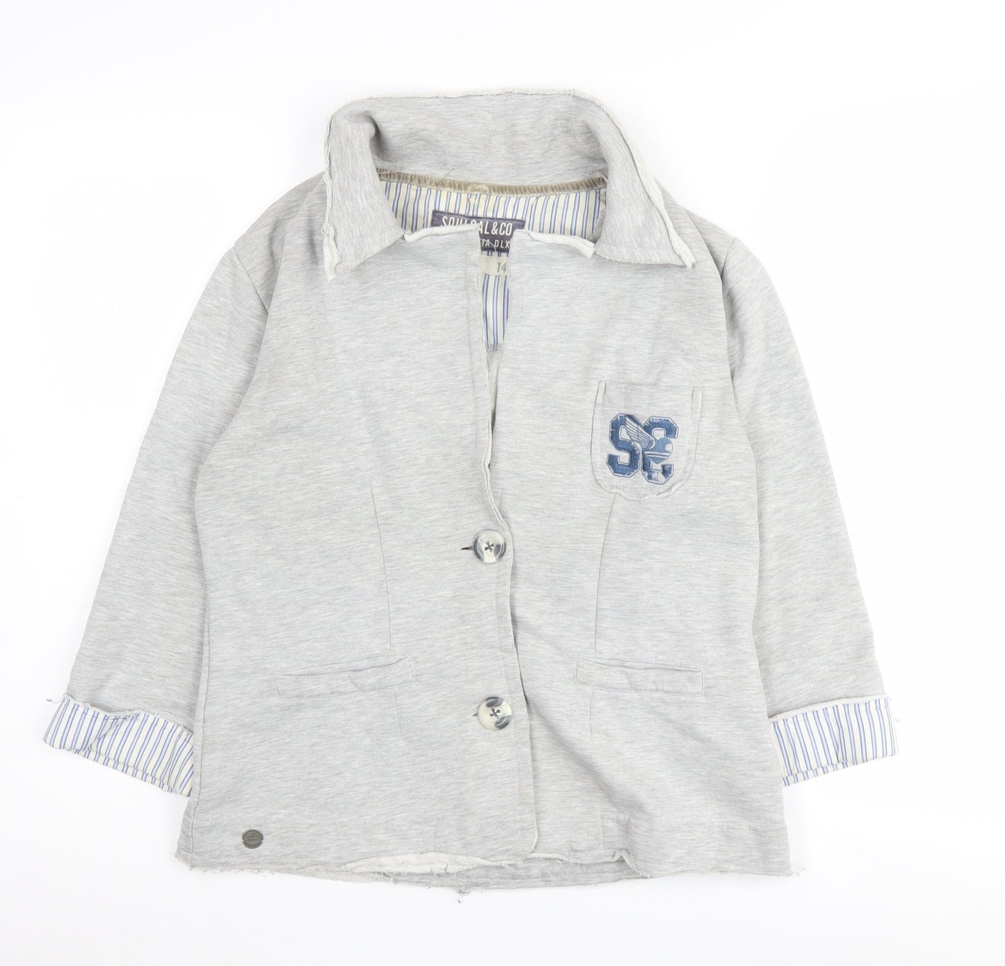SoulCal & Co Women's Grey Blazer, Size 14, Casual Autumn Wear