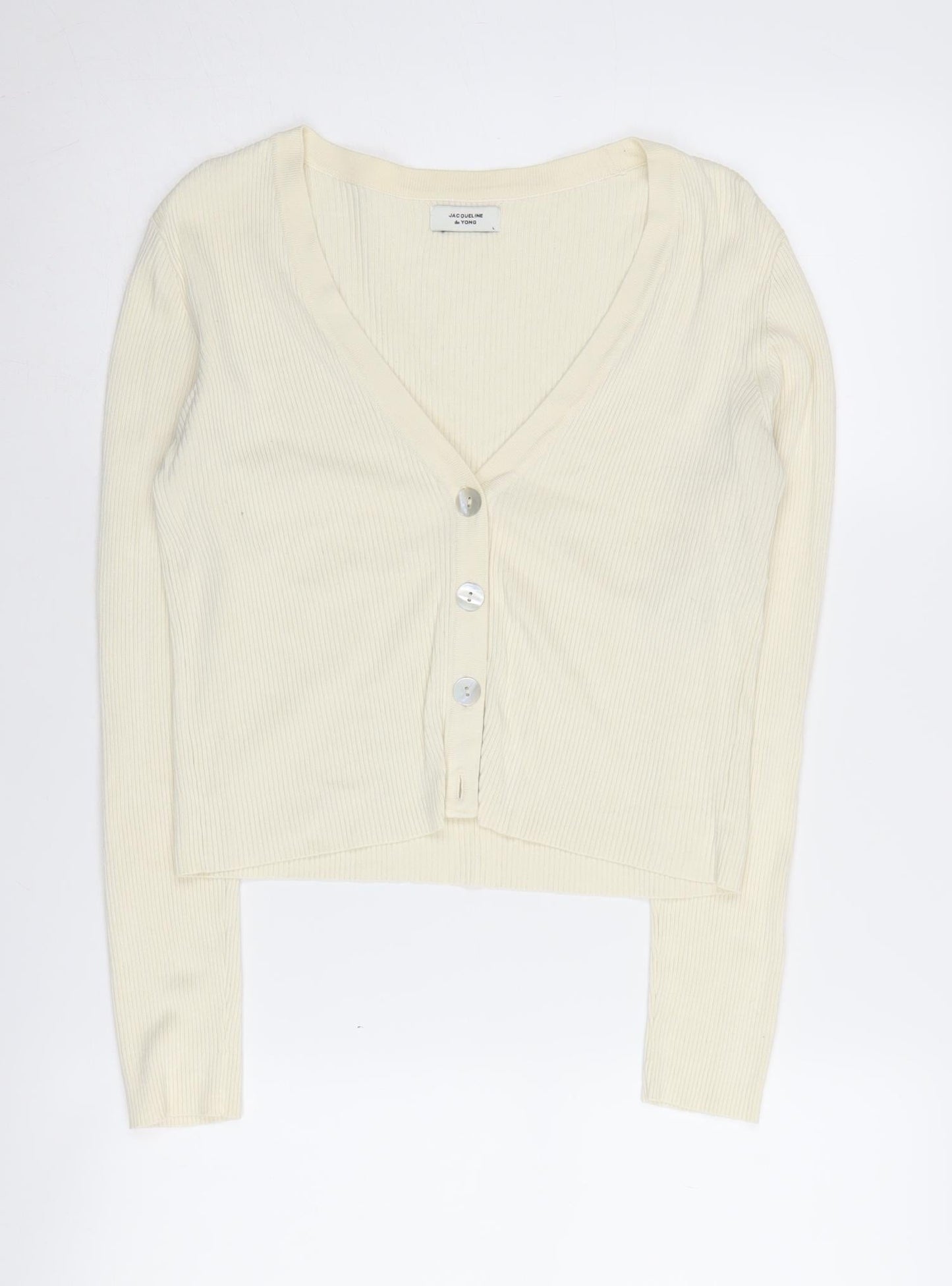 Womens UK Size L Jacqueline de Yong Ivory Cardigan Jumper