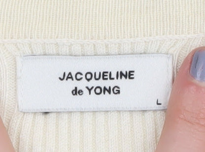 Womens UK Size L Jacqueline de Yong Ivory Cardigan Jumper
