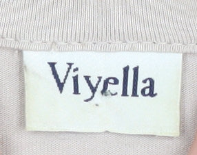 Womens UK Size M Viyella Beige Wrap Jumper