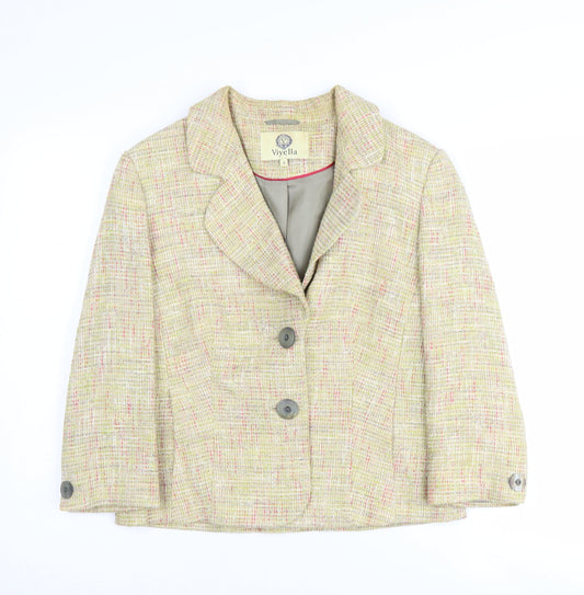 Viyella Women's Multicoloured Blazer Size 8 Regular Suit Jacket