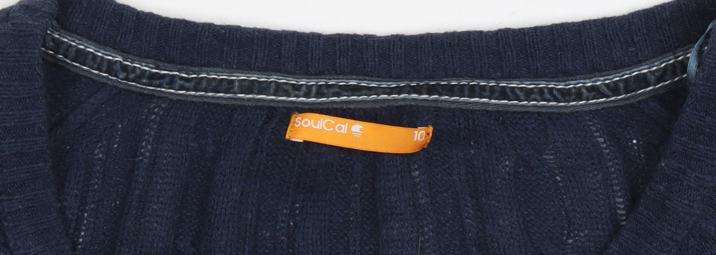 Womens UK Size 10 SoulCal Blue Cardigan Jumper
