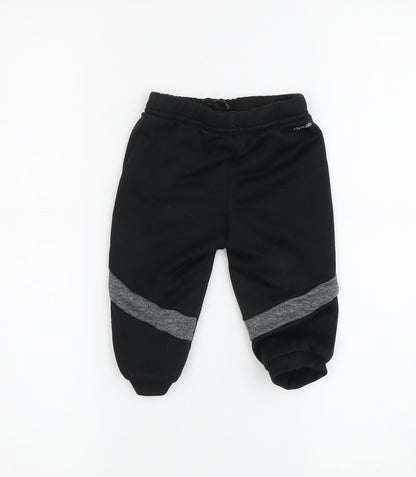 Adidas Unisex Baby Black Jogger Trousers 9-12 Months