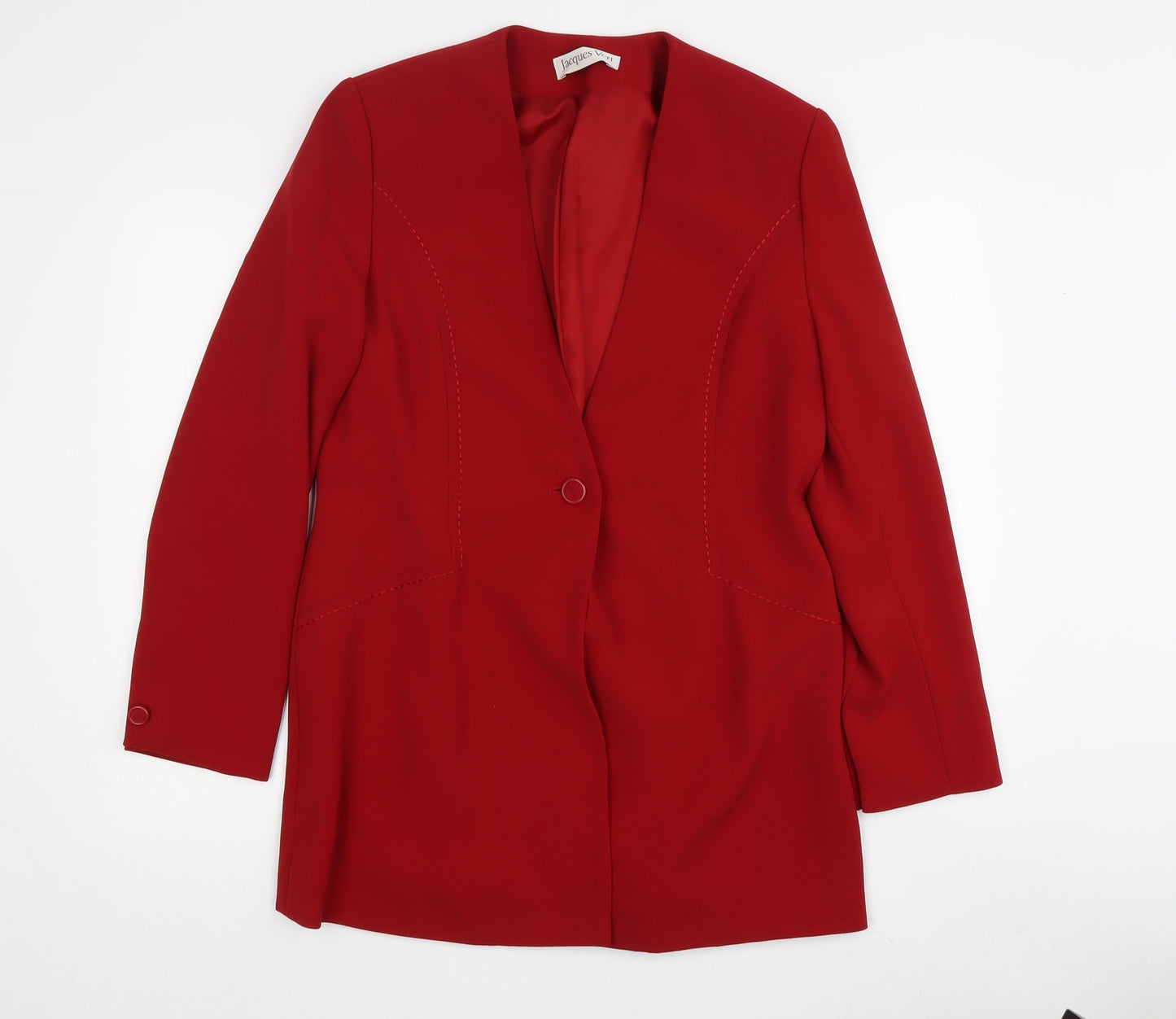 Jacques Vert Women's Red Long Sleeve Coat Size 12