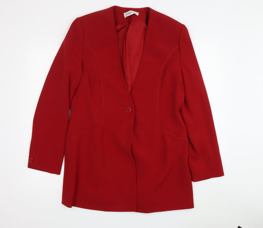 Jacques Vert Women's Red Long Sleeve Coat Size 12