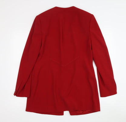 Jacques Vert Women's Red Long Sleeve Coat Size 12