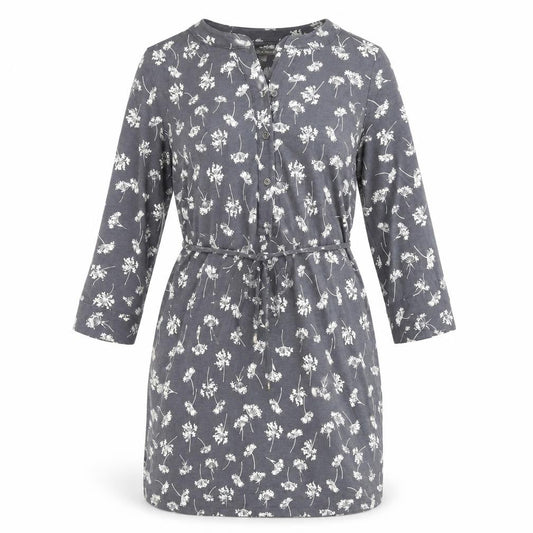 Front view of Laura Ashley Grey Floral Shirt Dress -, size 12