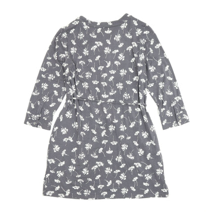 Laura Ashley Grey Floral Shirt Dress - Size 12