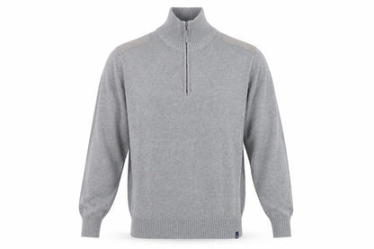 James Harvest Men's Grey Cotton Full Zip Jumper L