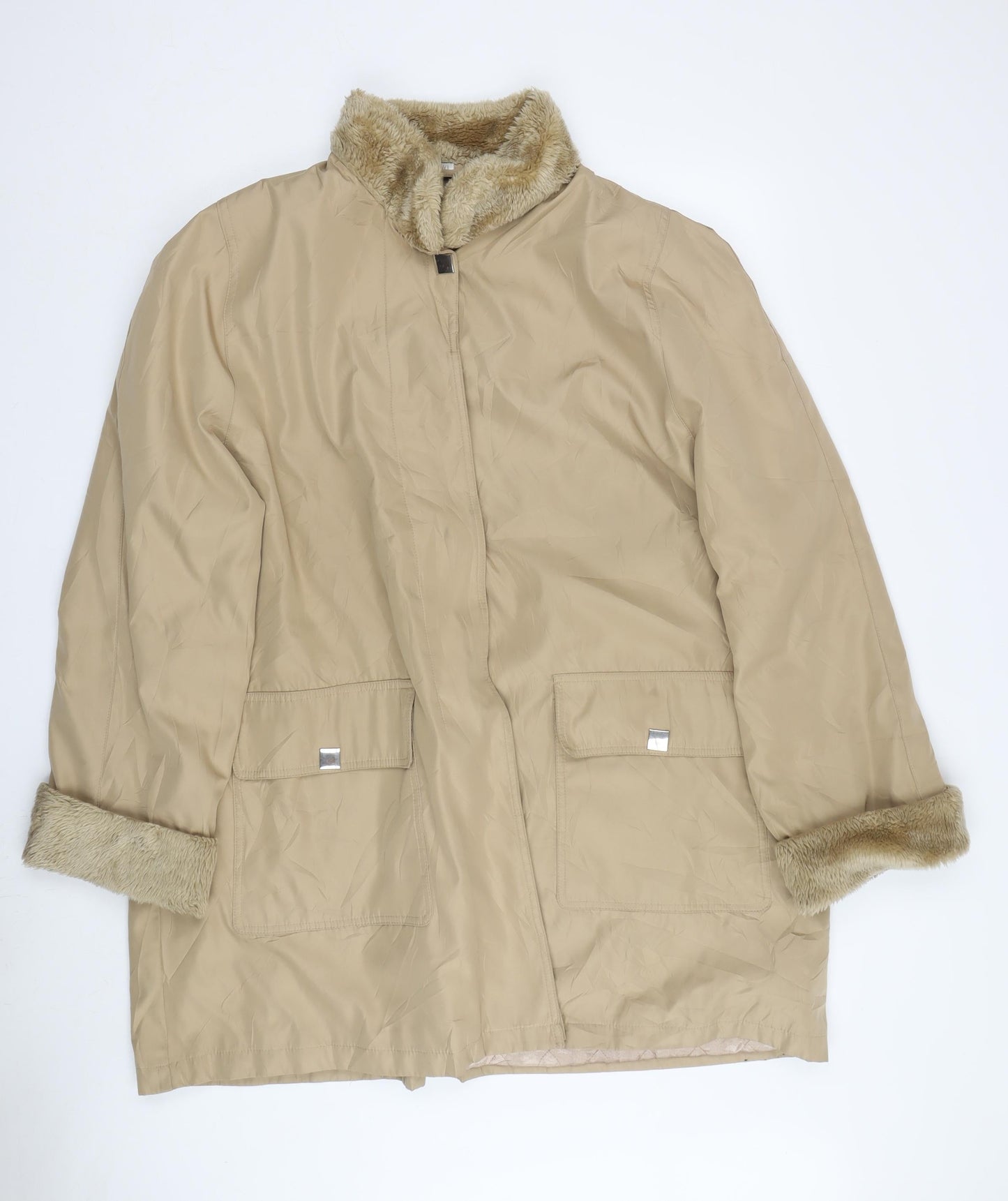 Roman Originals Women's Beige Coat XL Classic Overcoat