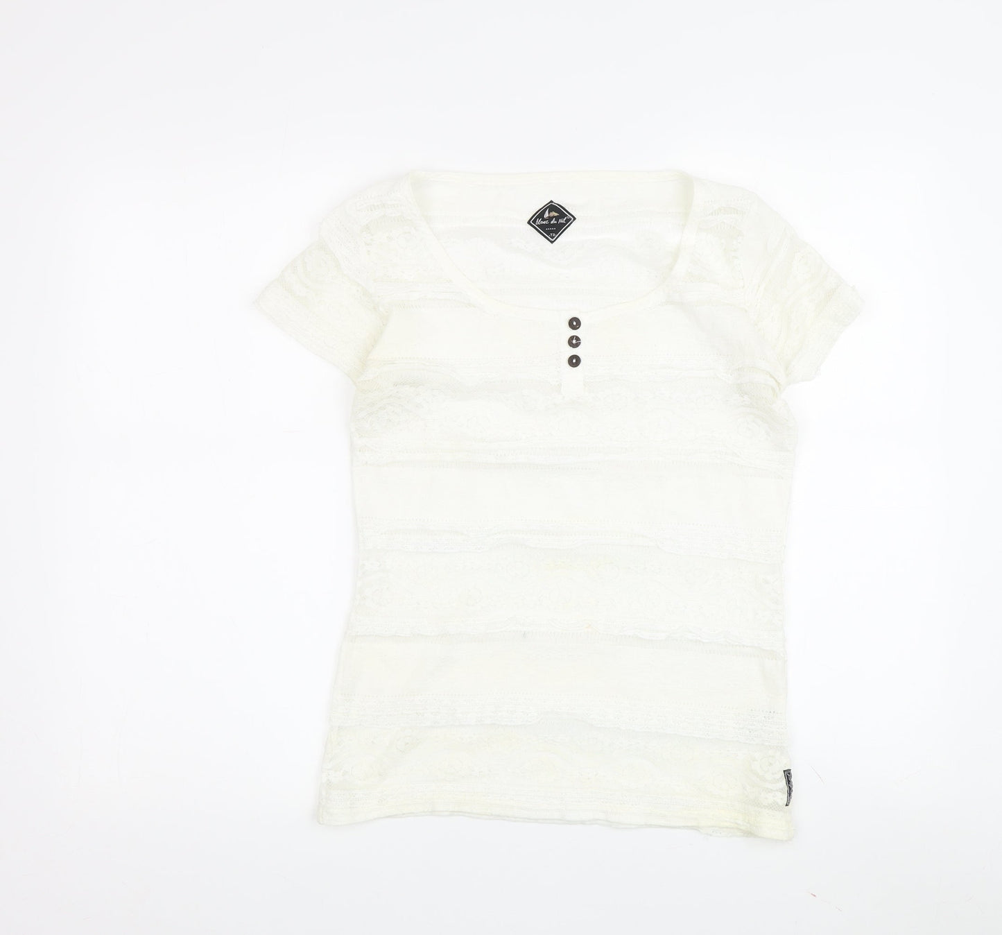 Blanc du Nil Women's White T-Shirt, Scoop Neck, Size M