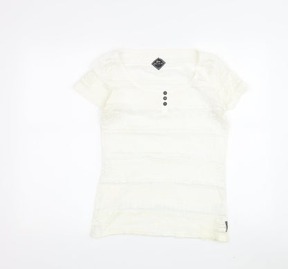 Blanc du Nil Women's White T-Shirt, Scoop Neck, Size M