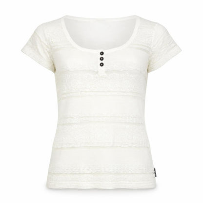 Blanc du Nil Women's White T-Shirt, Scoop Neck, Size M