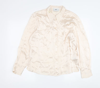 Womens UK Size 14 Marks and Spencer Ivory Basic Button-Up