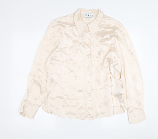 Womens UK Size 14 Marks and Spencer Ivory Basic Button-Up