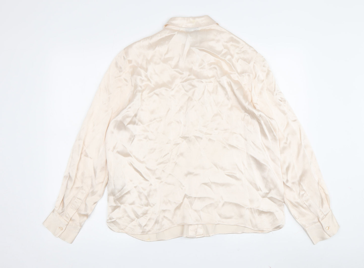 Womens UK Size 14 Marks and Spencer Ivory Basic Button-Up