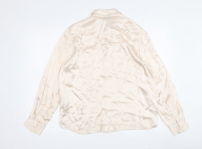 Womens UK Size 14 Marks and Spencer Ivory Basic Button-Up