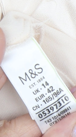 Womens UK Size 14 Marks and Spencer Ivory Basic Button-Up