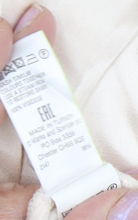 Womens UK Size 14 Marks and Spencer Ivory Basic Button-Up