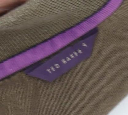 Ted Baker Men's Brown Striped Polo Shirt Size L