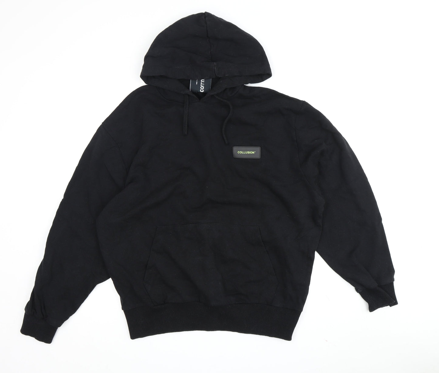 Mens UK Size M COLLUSION Black Pullover Hoodie