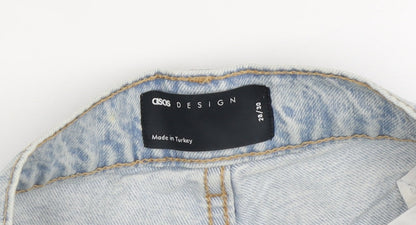 ASOS DESIGN Women's Blue Denim Cut-Off Shorts, Size 28