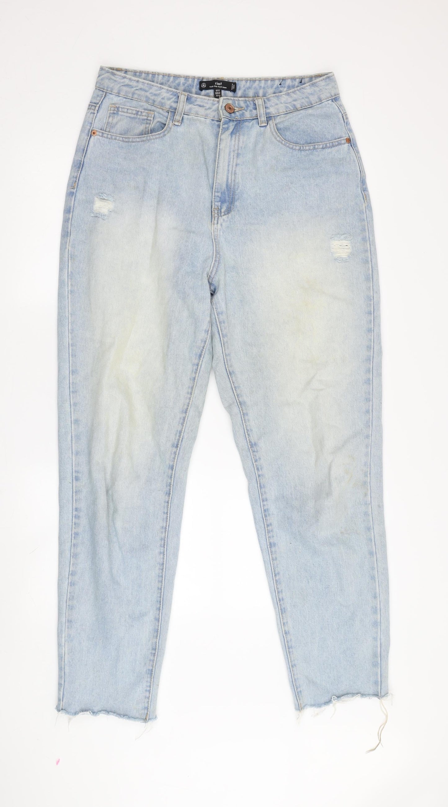 Riot Women's Blue Mom Jeans, Size 12, High Rise