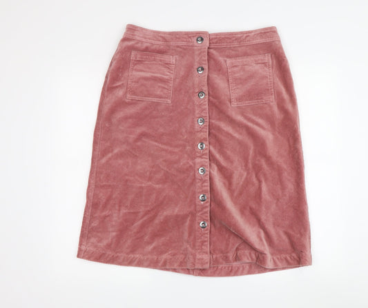 M&Co Women's Pink A-Line Corduroy Skirt Size 14