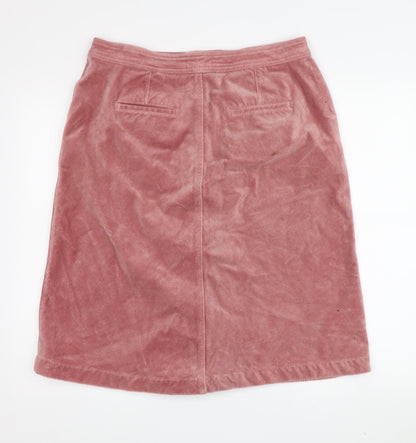 M&Co Women's Pink A-Line Corduroy Skirt Size 14
