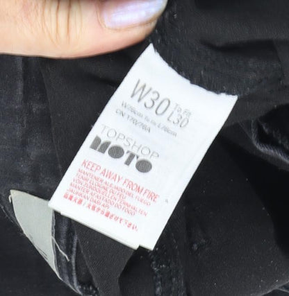 Topshop Women's Black High-Rise Skinny Distressed Jeans