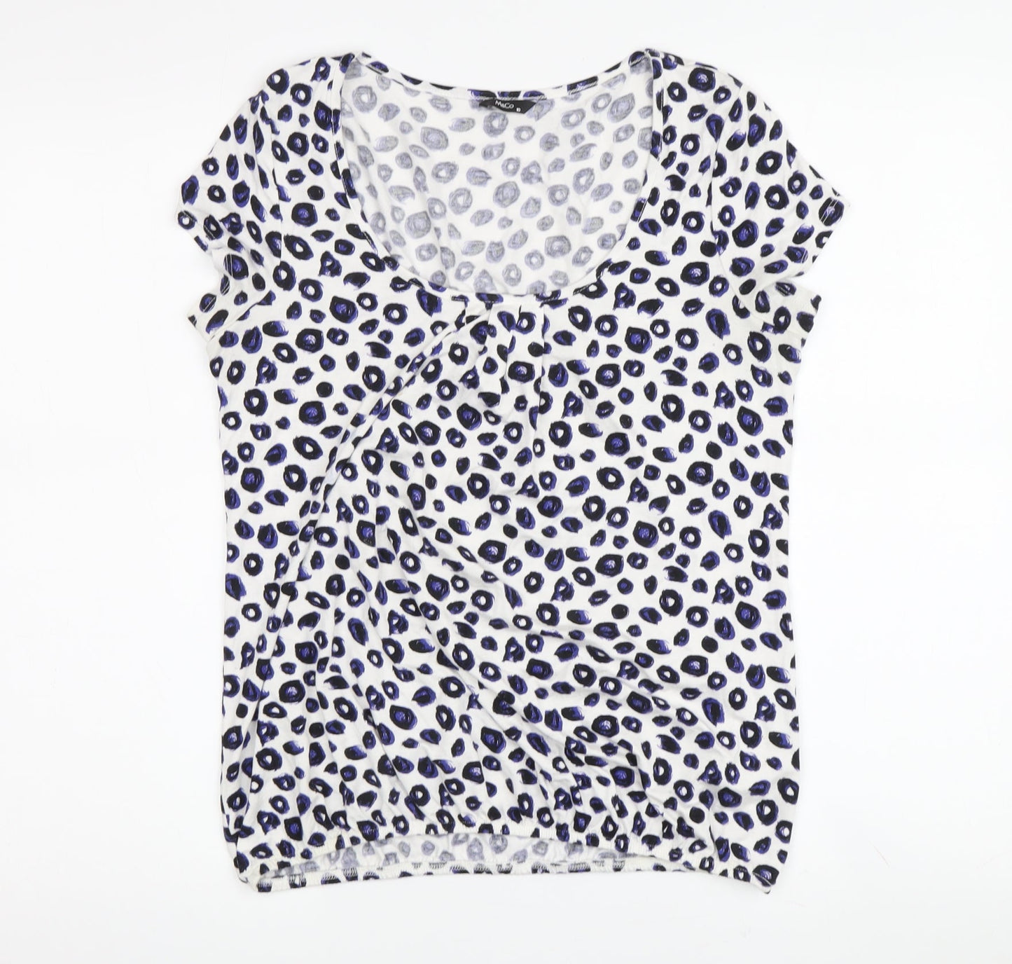 M&Co Women's Ivory Animal Print T-Shirt Size 10