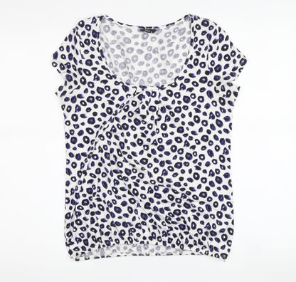 M&Co Women's Ivory Animal Print T-Shirt Size 10