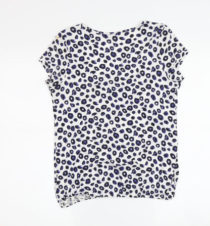 M&Co Women's Ivory Animal Print T-Shirt Size 10
