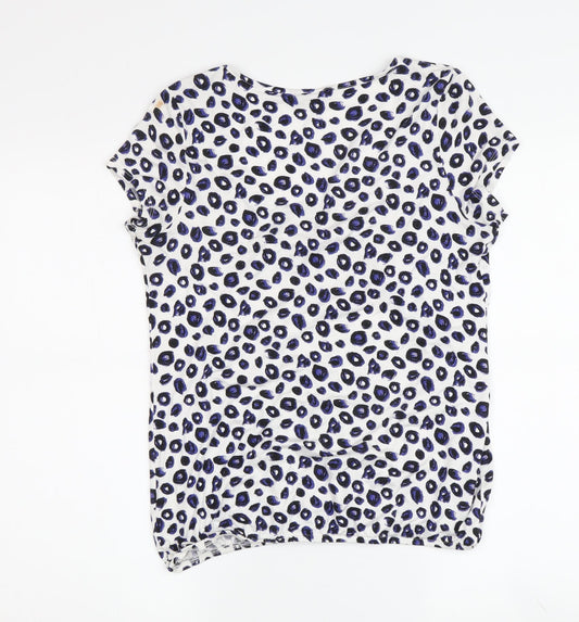 M&Co Women's Ivory Animal Print T-Shirt Size 10