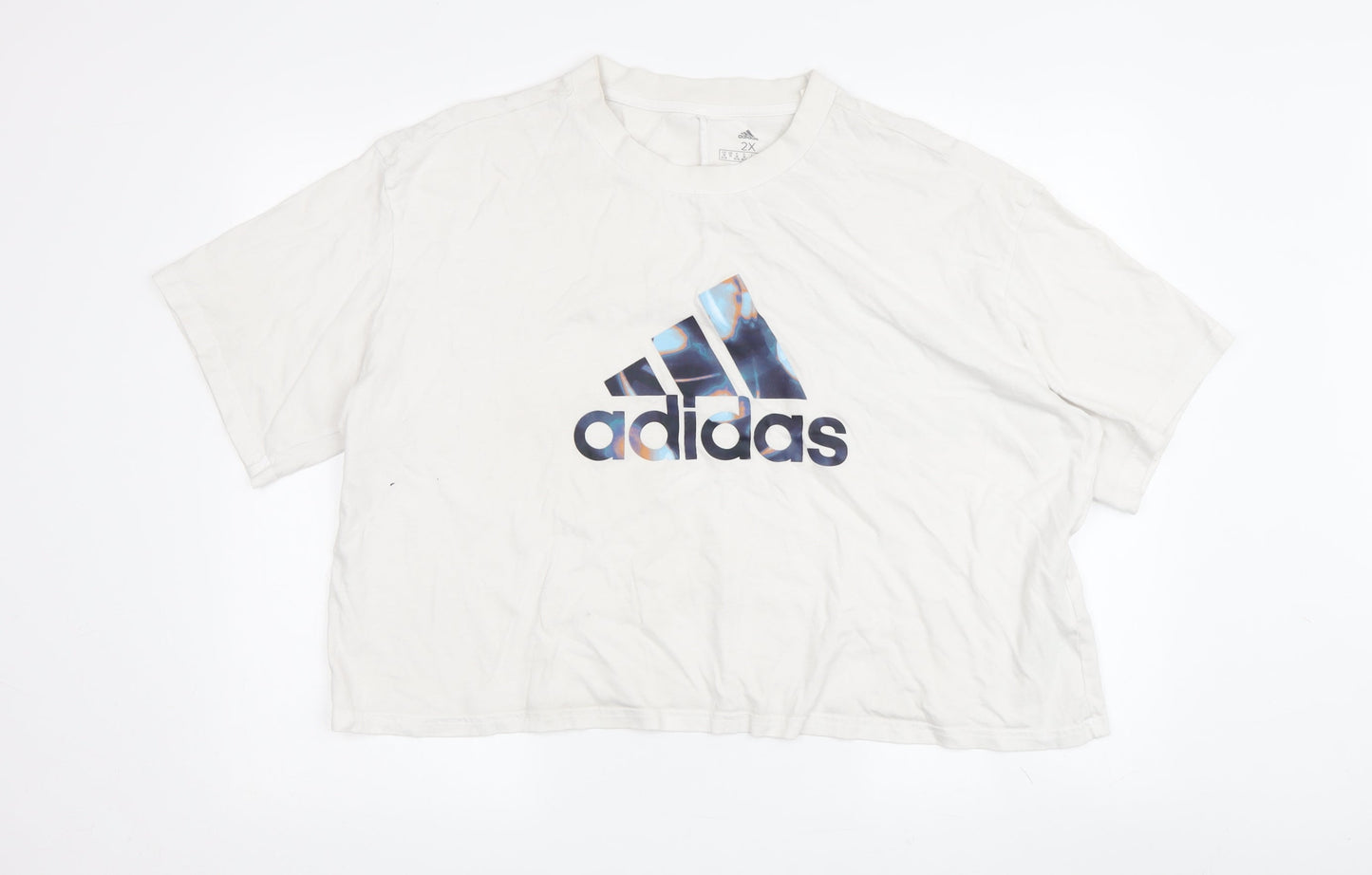 Womens UK Size 2XL adidas White Basic T-Shirt