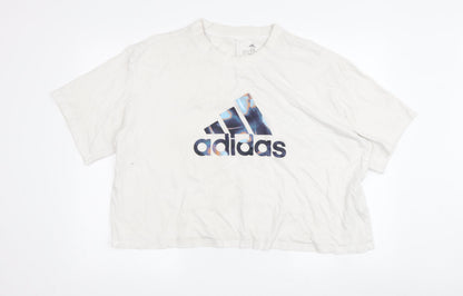 Womens UK Size 2XL adidas White Basic T-Shirt