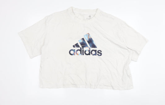 Womens UK Size 2XL adidas White Basic T-Shirt