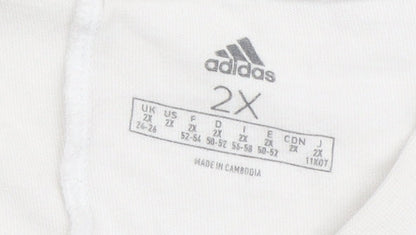 Womens UK Size 2XL adidas White Basic T-Shirt