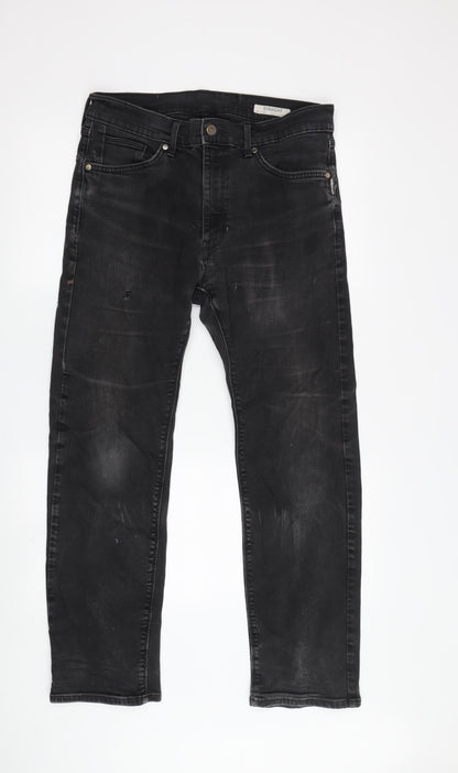 Marks and Spencer Men's Black Straight Jeans, Size 32