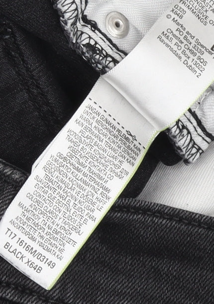 Marks and Spencer Men's Black Straight Jeans, Size 32