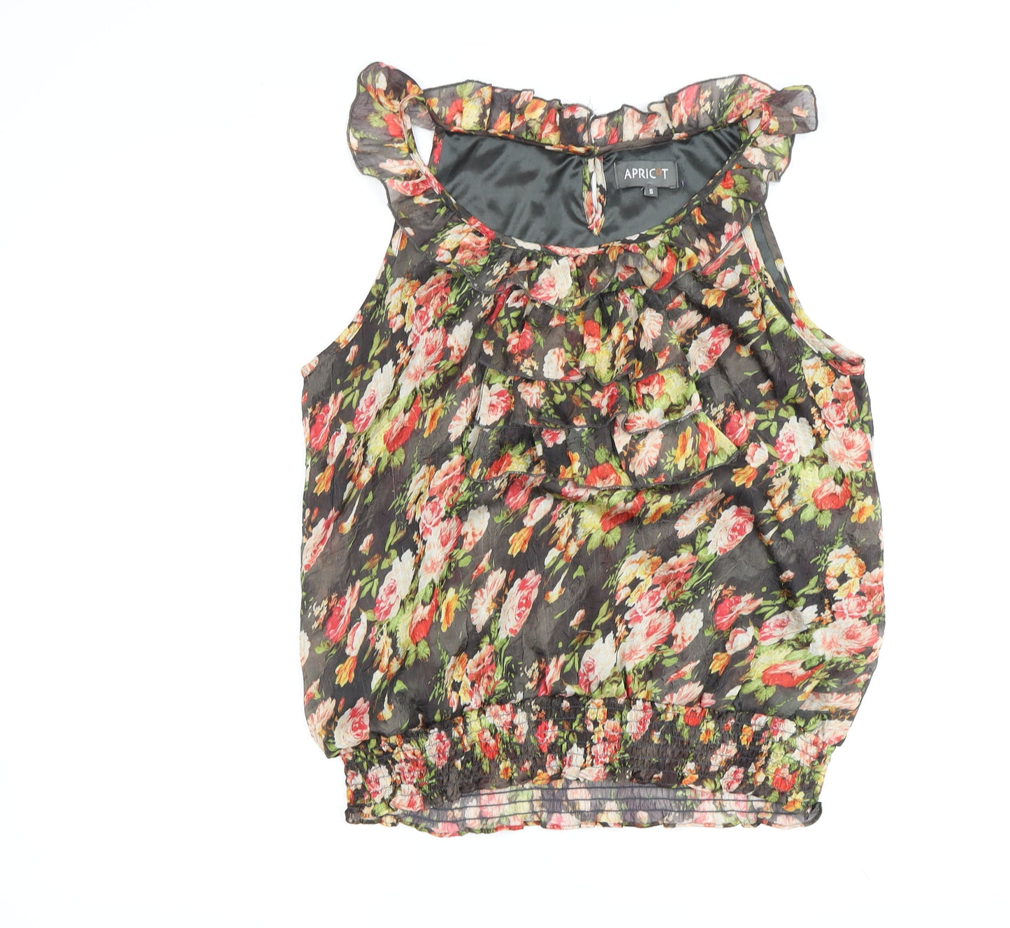 Womens UK Size S Apricot Multicoloured Tunic Blouse