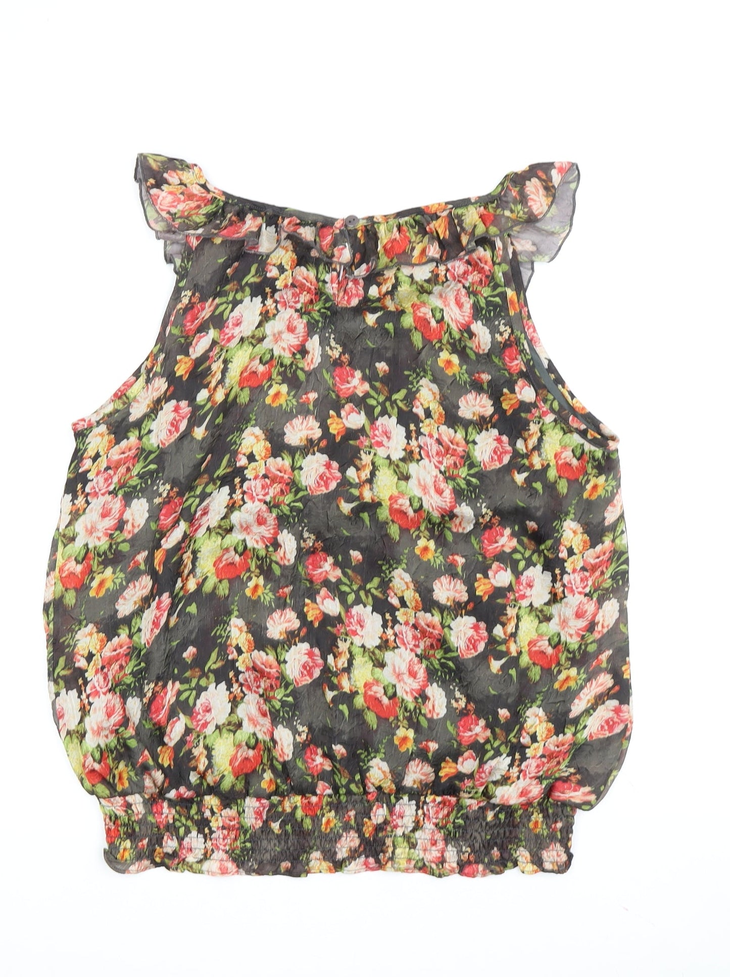 Womens UK Size S Apricot Multicoloured Tunic Blouse