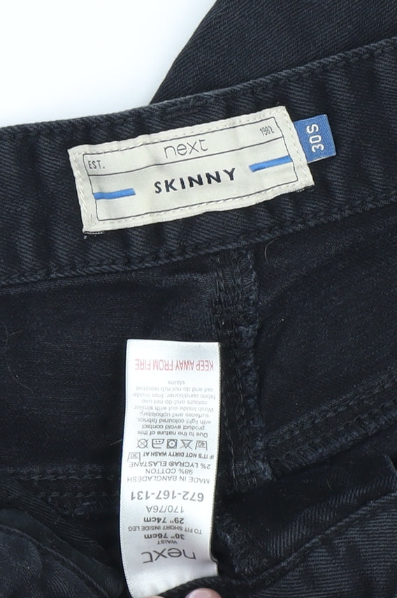 Next Men's Black Skinny Jeans 30W 29L Slim Fit