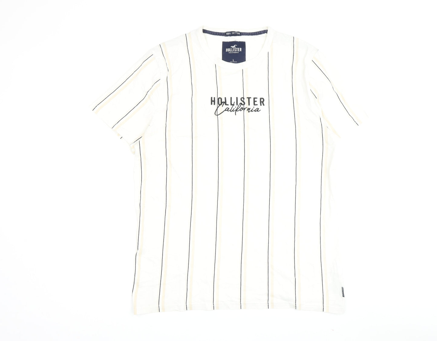 Mens UK Size L Hollister White  T-Shirt