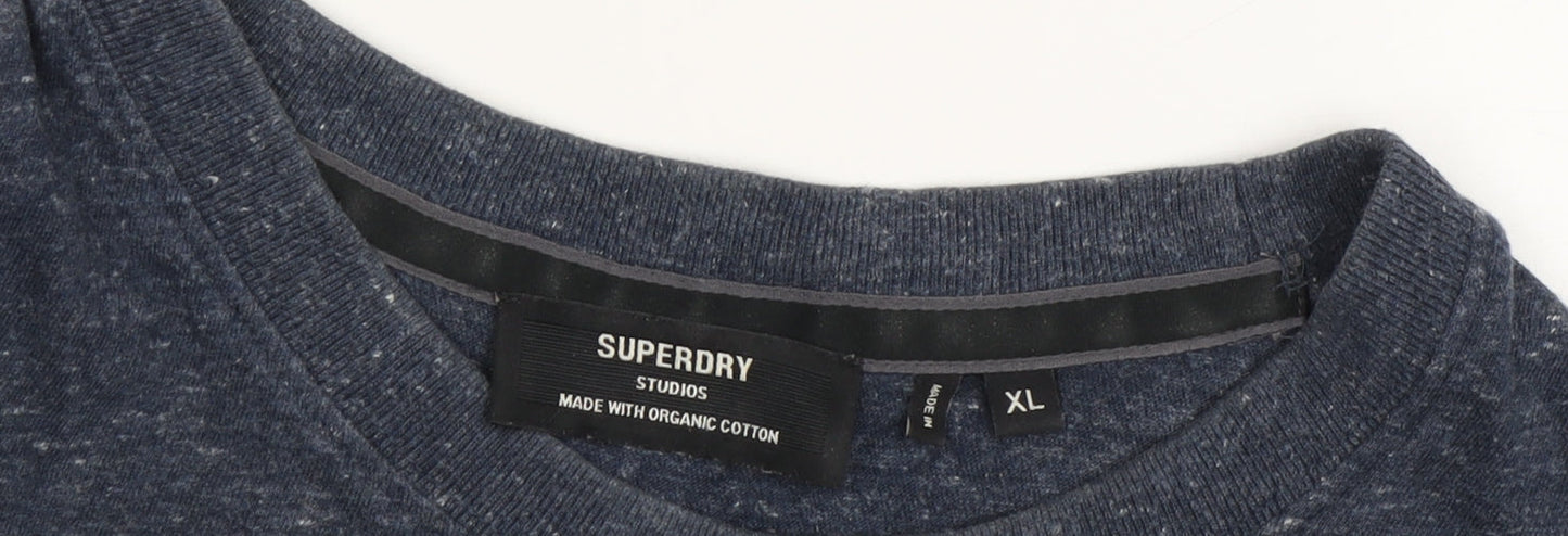 Superdry Men's Blue XL T-Shirt Crew Neck Logo