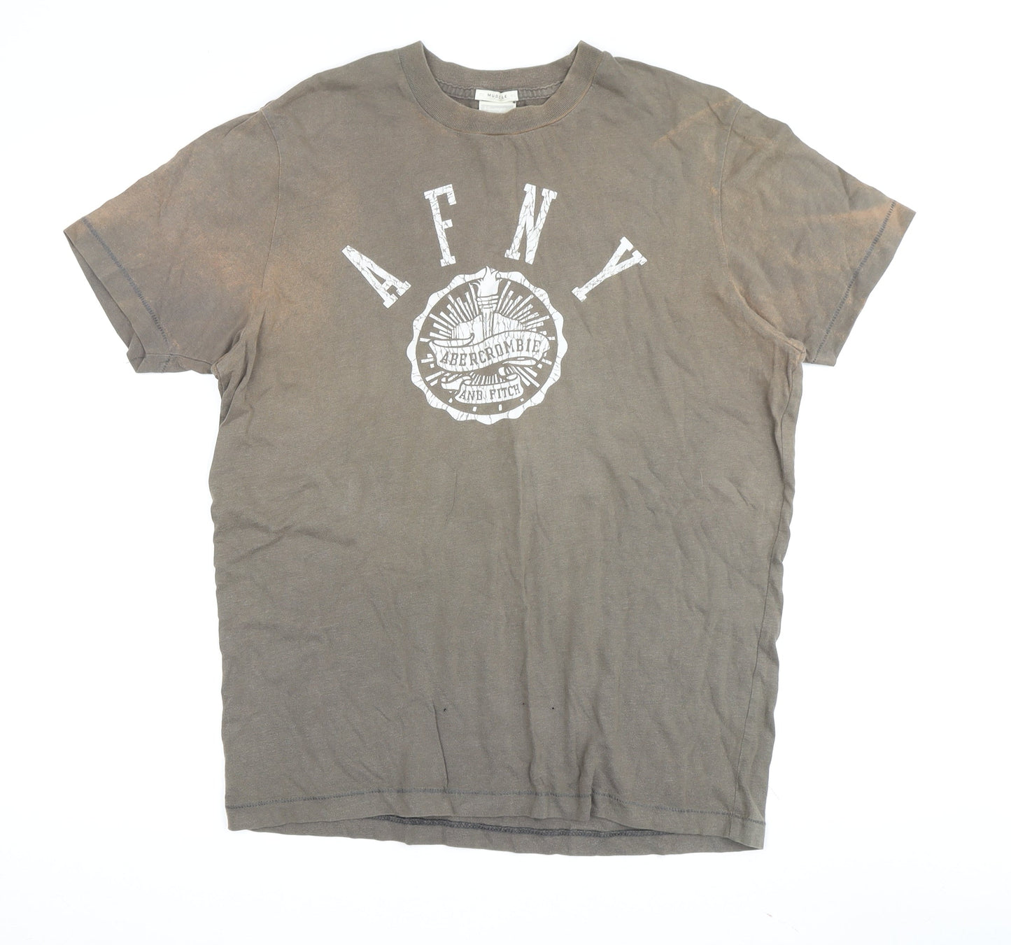Abercrombie & Fitch Men's Brown Graphic T-Shirt Size M