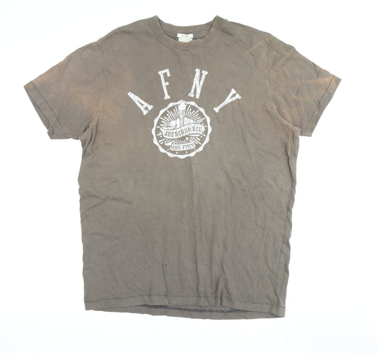 Abercrombie & Fitch Men's Brown Graphic T-Shirt Size M